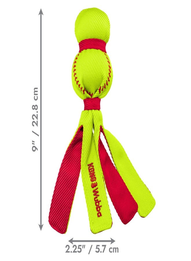 KONG Wubba Sport Dog Toy – Reinforced Tug & Toss Toy with Squeaker and Floppy Tails for Fetch & Interactive Play (Softball, Small) - Image 4